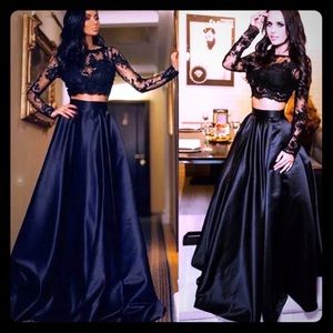 New! Beautiful Lace top with silky maxi skirt!